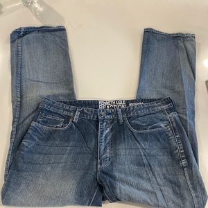 Kenneth Cole blue denim jeans straight 34”